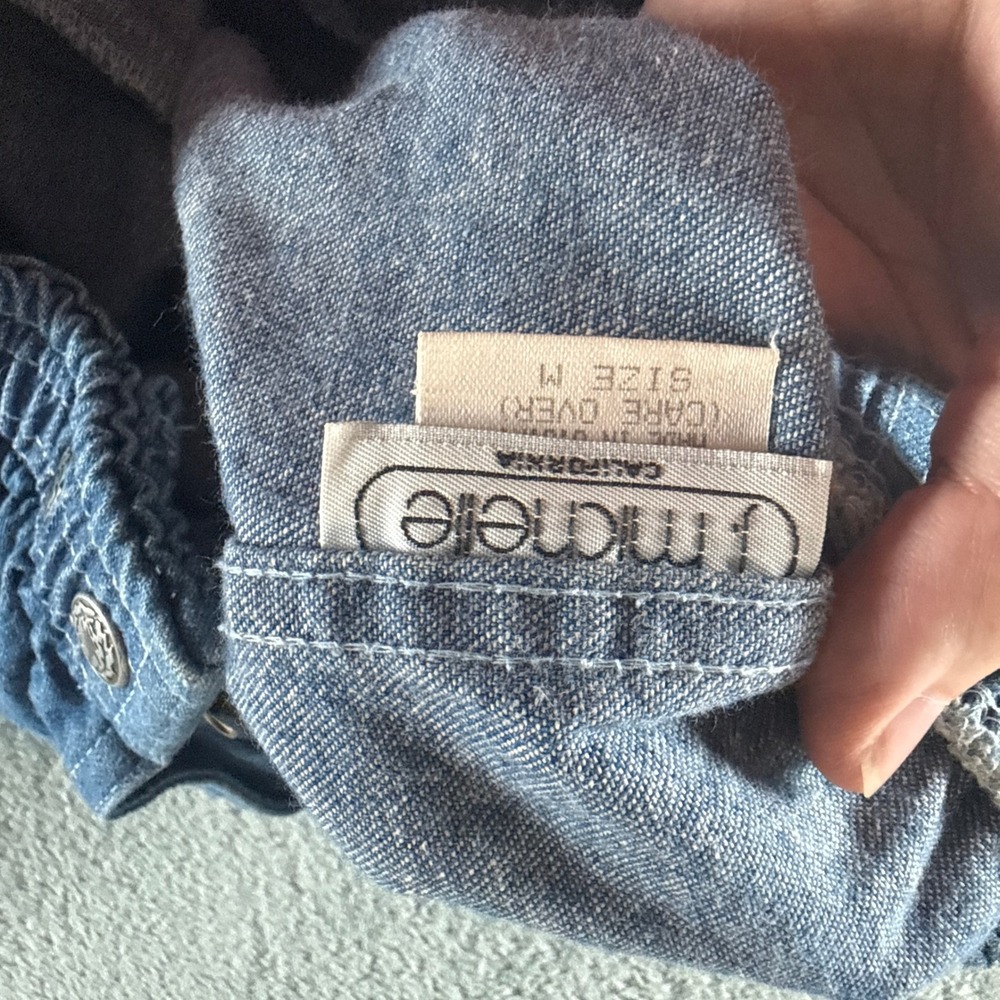 Vintage J Michelle California Denim Pants Medium Wash Elastic Snap‎ Waist Size M - Picture 6 of 9